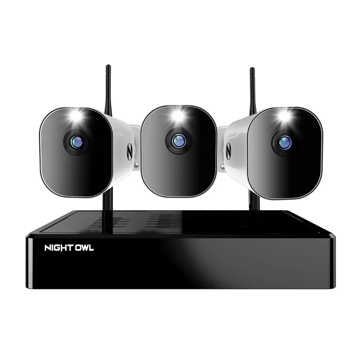 10 Channel 4K Bluetooth Wi-Fi NVR with 1TB Hard Drive and 3 Wire Free (Battery) 1080p Spotlight Cameras with 2-Way Audio and Audio Alerts and Sirens