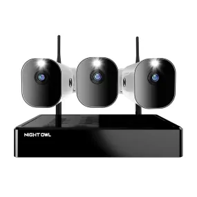 10 Channel 4K Bluetooth Wi-Fi NVR with 1TB Hard Drive and 3 Wire Free (Battery) 1080p Spotlight Cameras with 2-Way Audio and Audio Alerts and Sirens