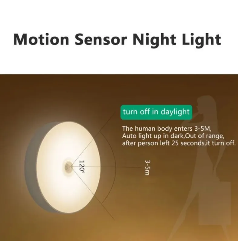 2Pcs Led Magnetic Rechargeable Night Light Wh-W001