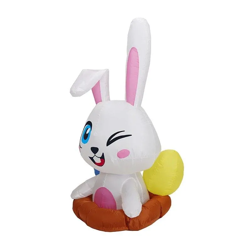 4 Feet Winking Bunny Inflatable Easter Bunny Blowup Outdoor Toys with Build-in LEDs Yard Lawn Garden Decorations
