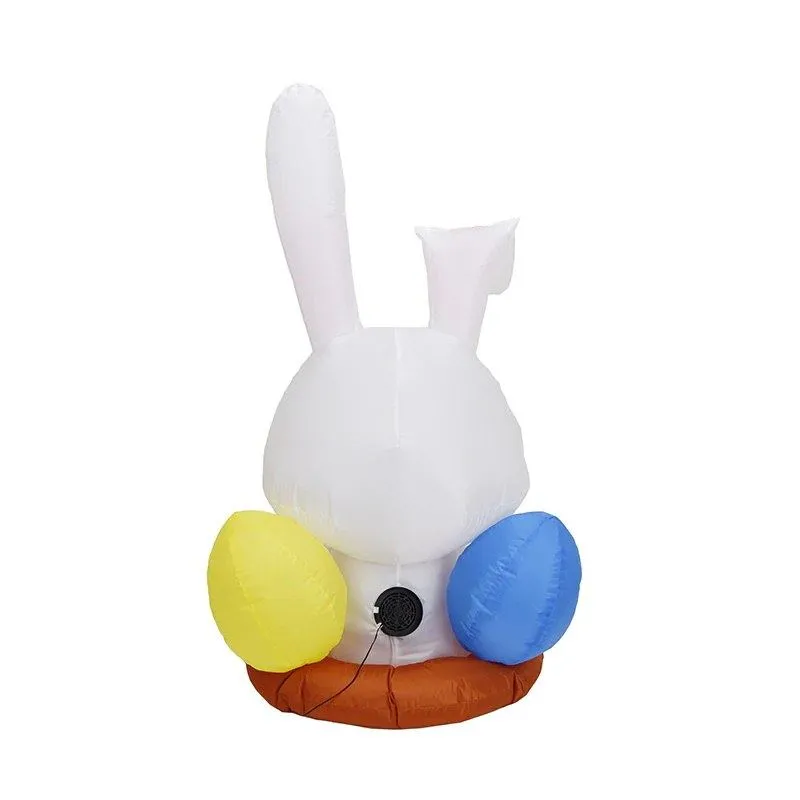 4 Feet Winking Bunny Inflatable Easter Bunny Blowup Outdoor Toys with Build-in LEDs Yard Lawn Garden Decorations