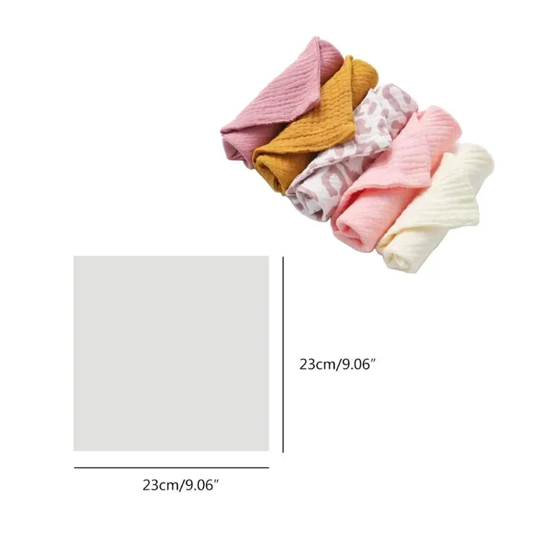 5 PcsWashcloth FaceclothInfant Wash Hand Face Wipes Baby Cotton Square