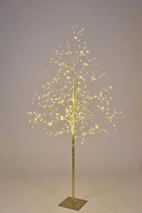 6' Warm White LED Gold Branch Tree