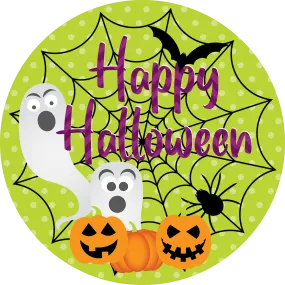 #8 Happy Halloween Sign, Ghost Sign ,Wreath Sign, Wreath Center, Wreath Attachment