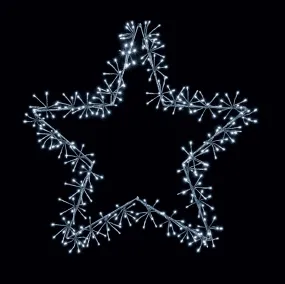 90cm Silver Star with 320 White Cluster LEDs and Timer