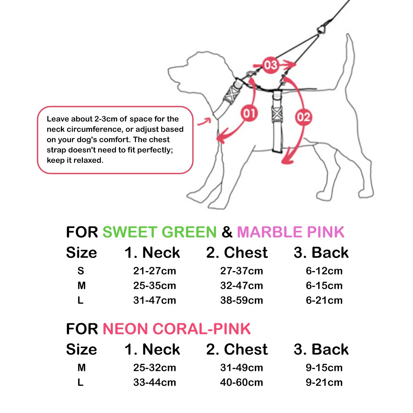 Adjustable No-Pull Dog Harness, Double-Lined Straps, M - Banhamsisun