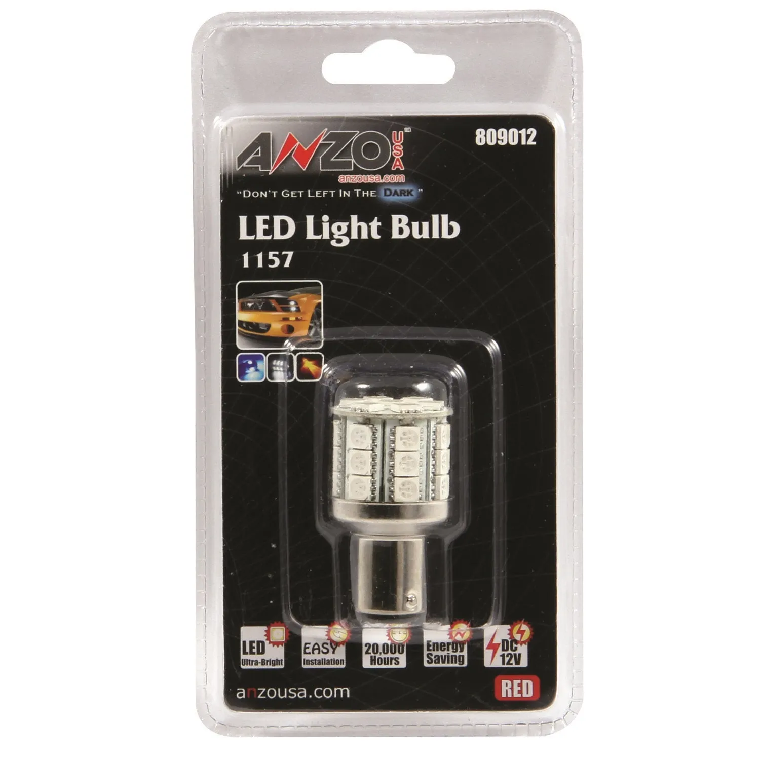Anzo USA 809012 LED Replacement Bulb; 1157; 28 LEDs; 1 3/4 in. Tall; Red;
