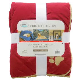 Arlee Pet Products Rover Rest Quilted Microfiber with Applique and Sherpa 60 x 70 Throw Blanket
