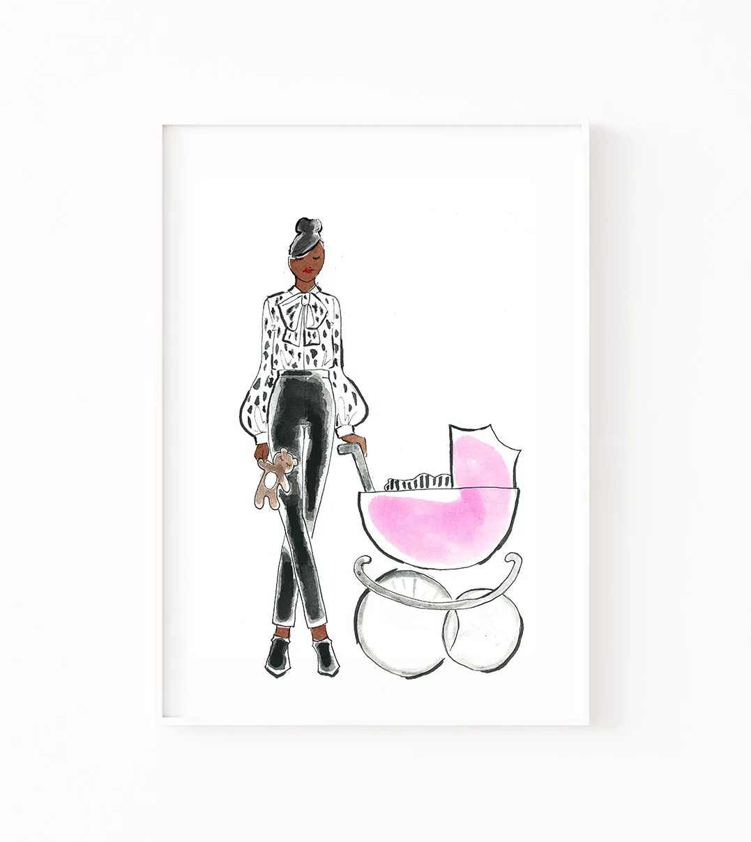 Baby   Mama Nursery Art Print (pink)