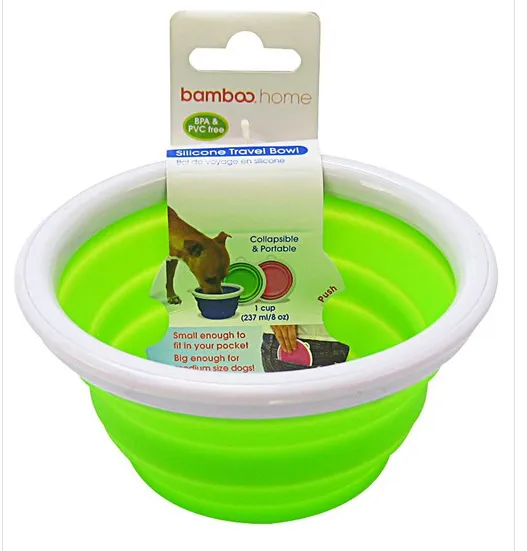 BAMBOO SILICONE TRAVEL BOWL - ASSORTED 1-CUP TRAY