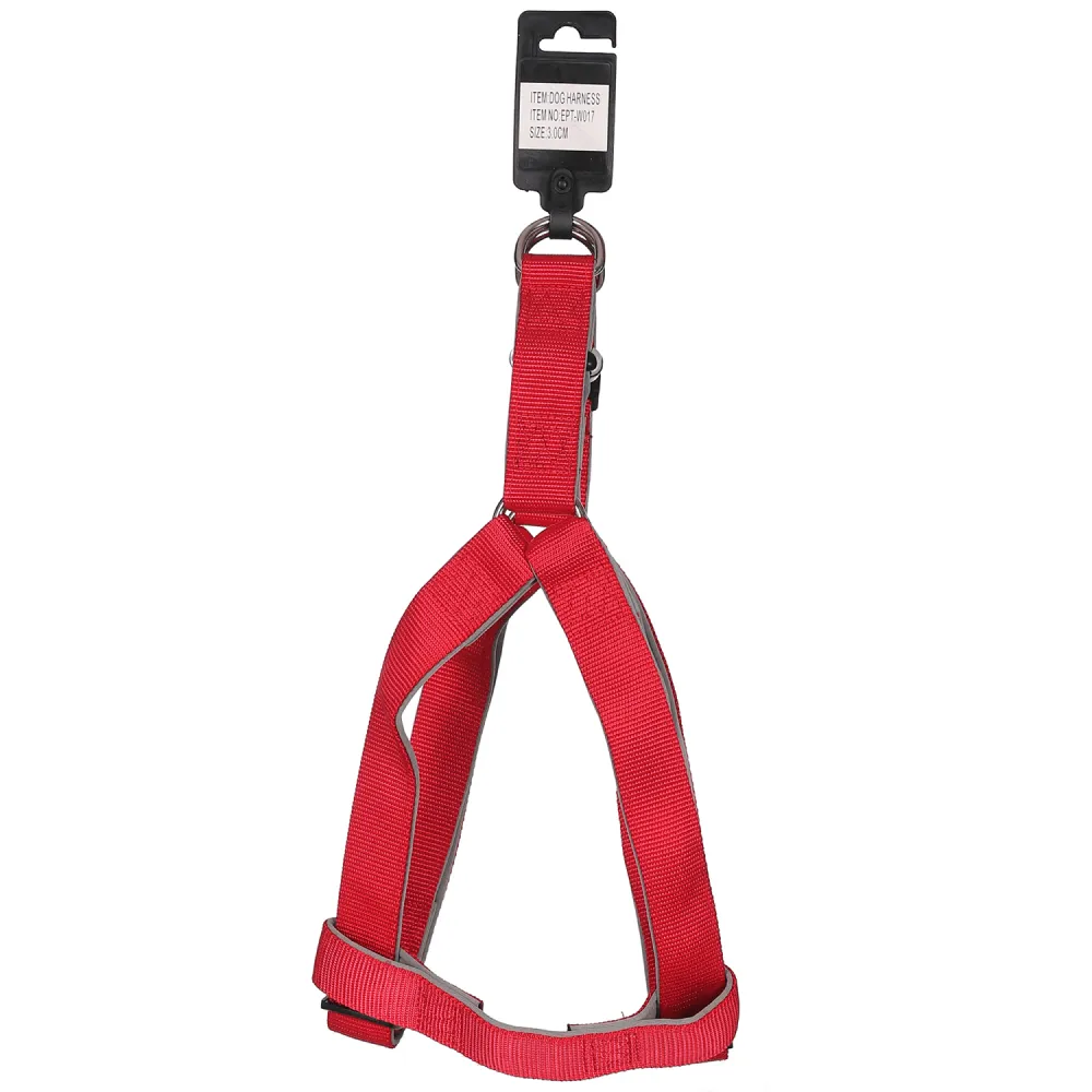 Basil Nylon Padded Adjustable Harness for Dogs (Red)