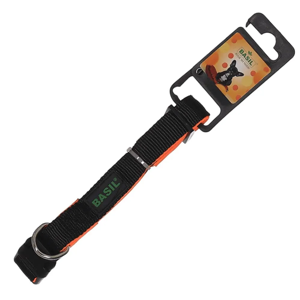 Basil Nylon Padded Adjustable Harness, Nylon Padded Leash and Padded Collar for Dogs Combo (Black) - L