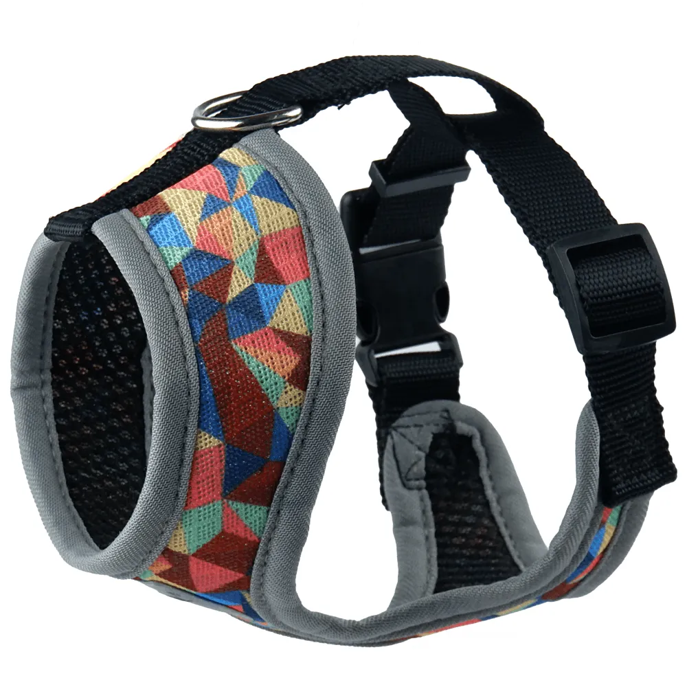 Basil Printed Mesh Adjustable Harness for Dogs (Grey)