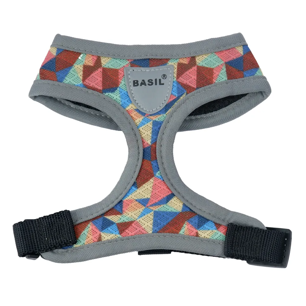 Basil Printed Mesh Adjustable Harness for Dogs (Grey)
