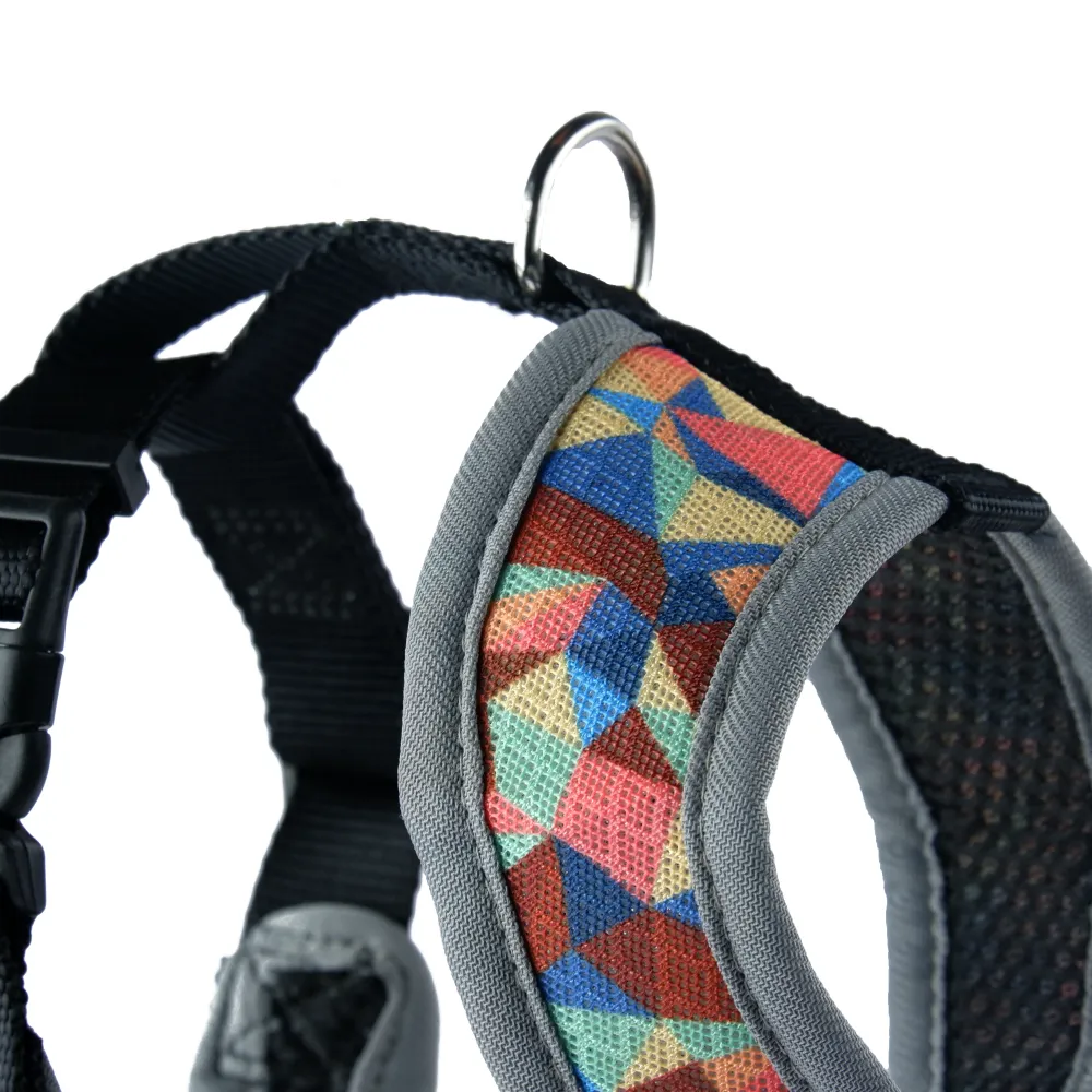 Basil Printed Mesh Adjustable Harness for Dogs (Grey)