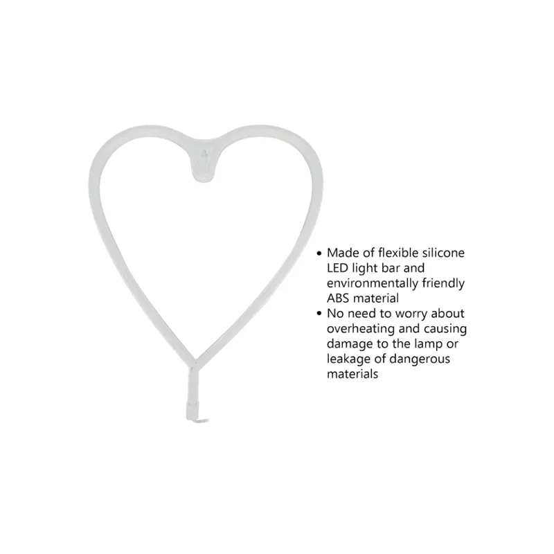 Battery-Operated Heart-Shaped Neon Light Fa-A54 Red