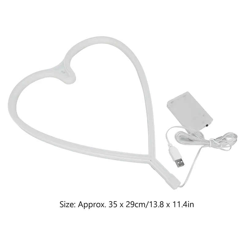 Battery-Operated Heart-Shaped Neon Light Fa-A54 Red