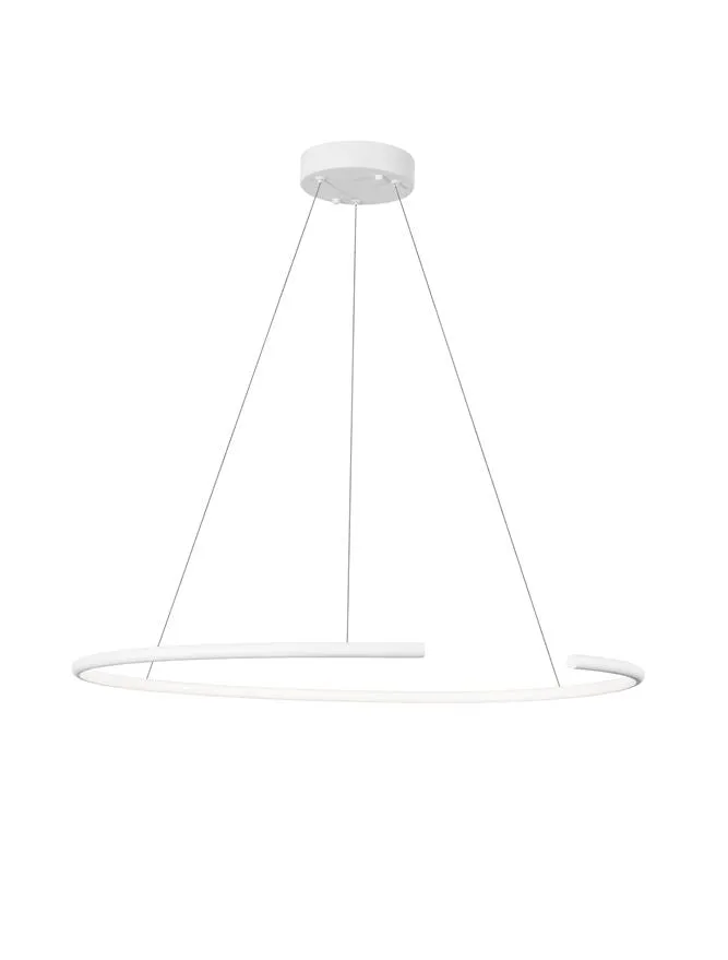 BRE Sandy White Aluminium & Acrylic Split Loop Tubular Pendant - ID 10191