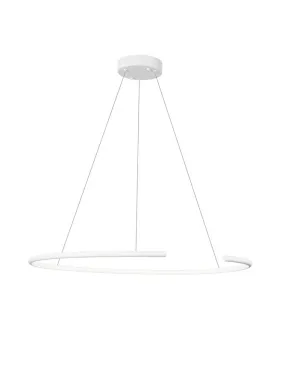 BRE Sandy White Aluminium & Acrylic Split Loop Tubular Pendant - ID 10191
