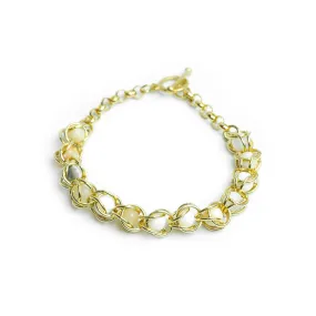 Captured Chain Maille Bracelet Kit - Gold and White Porcelain Agate