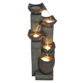 Cascading Water Fountain W/4 Ww Leds