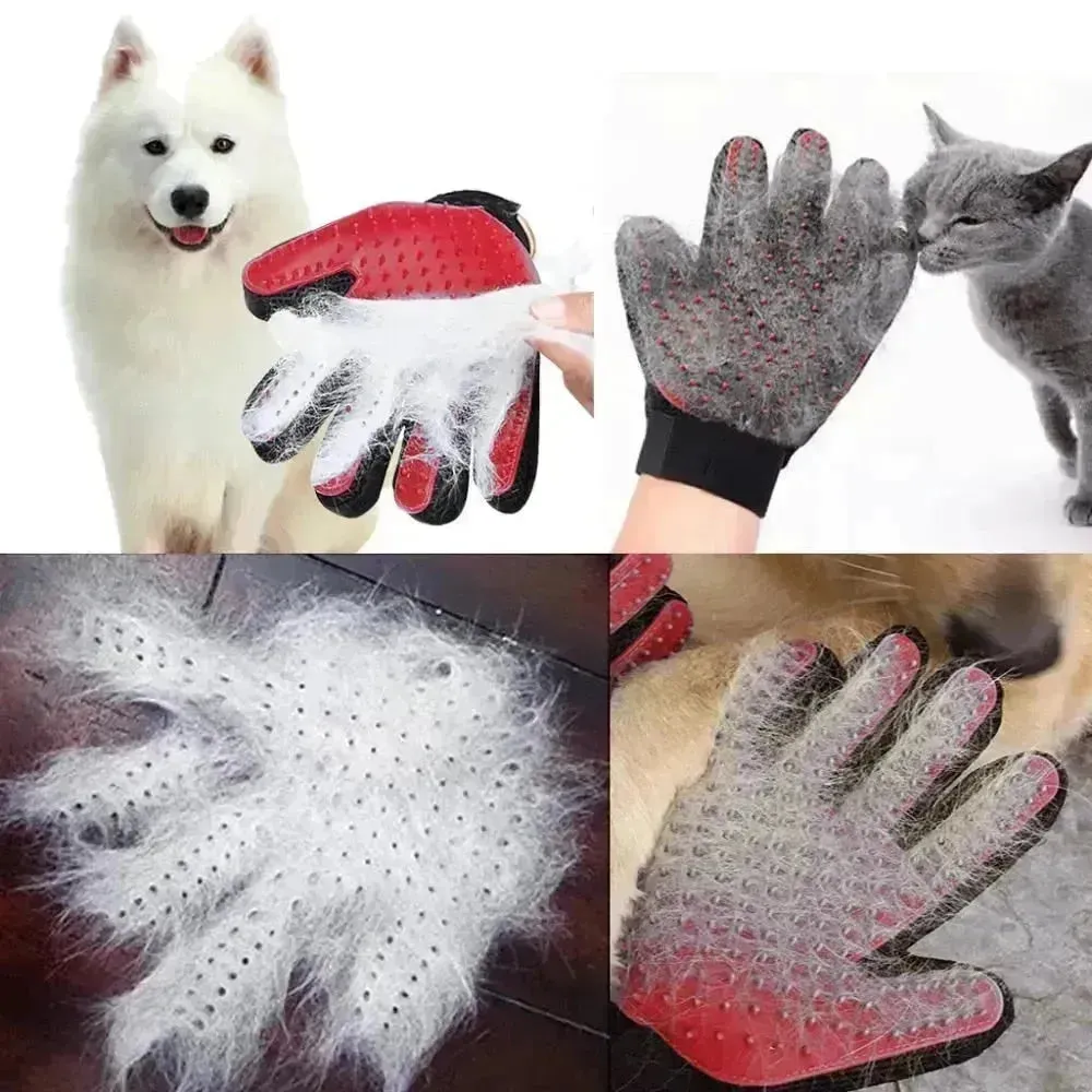 Cat & Dog Grooming Glove - Gentle Deshedding Brush & Hair Remover