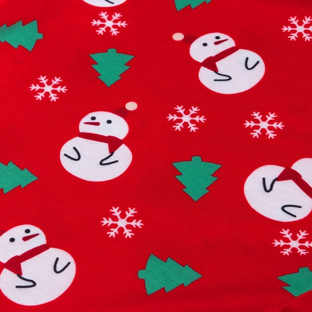 Christmas Cartoon Snowman Pajamas Set