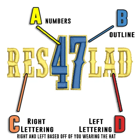Custom Lettering with Outlined Number - Flexfit