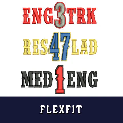 Custom Lettering with Outlined Number - Flexfit