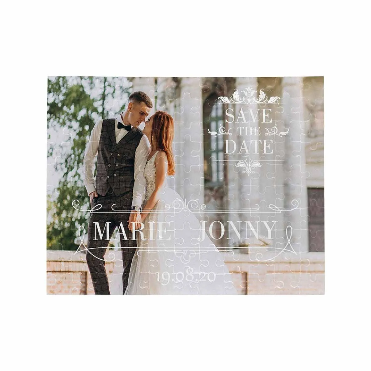Custom Photo&Name&Time Wedding Rectangle Jigsaw Puzzle Best Indoor Gifts 110 Pieces