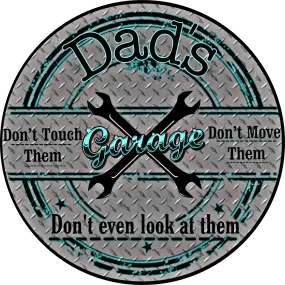 Dad's Garage Sign, Father's Day Sign, Wreath Center, Wreath Attachment