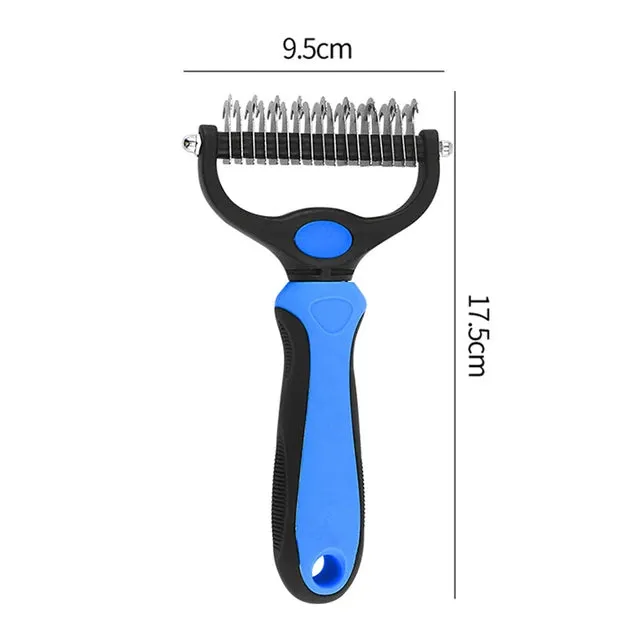 Dog Deshedding Brush Professional Pet Shedding Brush for Dogs Cats Fur Knot Cutter Double sided Pet Grooming Clean Comb