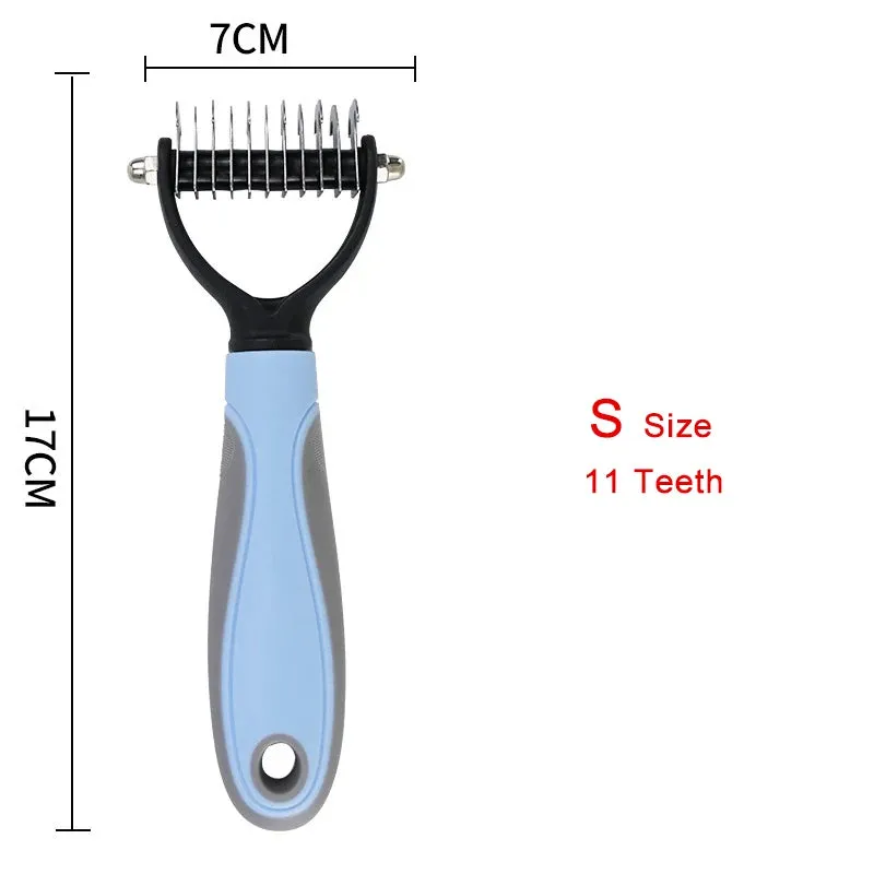Dog Deshedding Brush Professional Pet Shedding Brush for Dogs Cats Fur Knot Cutter Double sided Pet Grooming Clean Comb