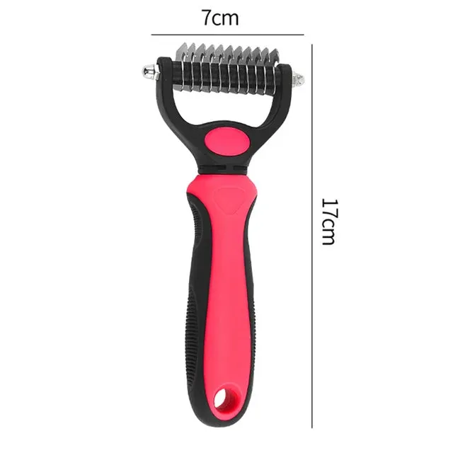 Dog Deshedding Brush Professional Pet Shedding Brush for Dogs Cats Fur Knot Cutter Double sided Pet Grooming Clean Comb