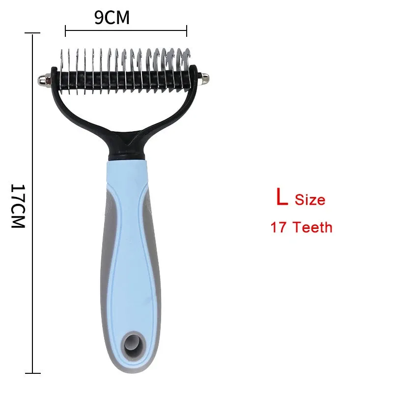 Dog Deshedding Brush Professional Pet Shedding Brush for Dogs Cats Fur Knot Cutter Double sided Pet Grooming Clean Comb
