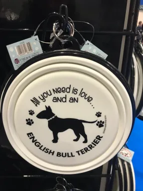 English Bull Terrier Collapsible Travel Bowl (large)