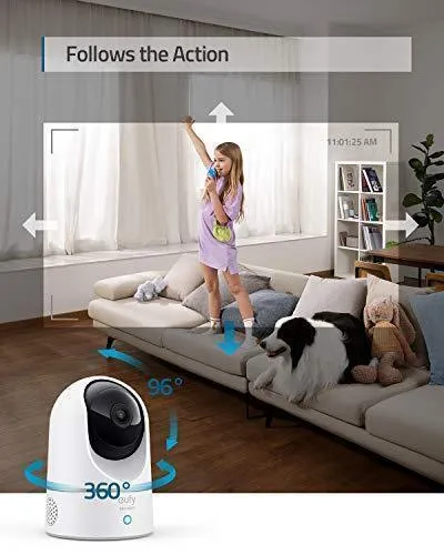 eufy Security, 2K Indoor Cam Pan & Tilt 2-Cam Kit, Plug-in Security Indoor Camera with Wi-Fi, IP Camera, Human & Pet AI, Voice Assistant Compatibility, Motion Tracking, HomeBase Not Required.