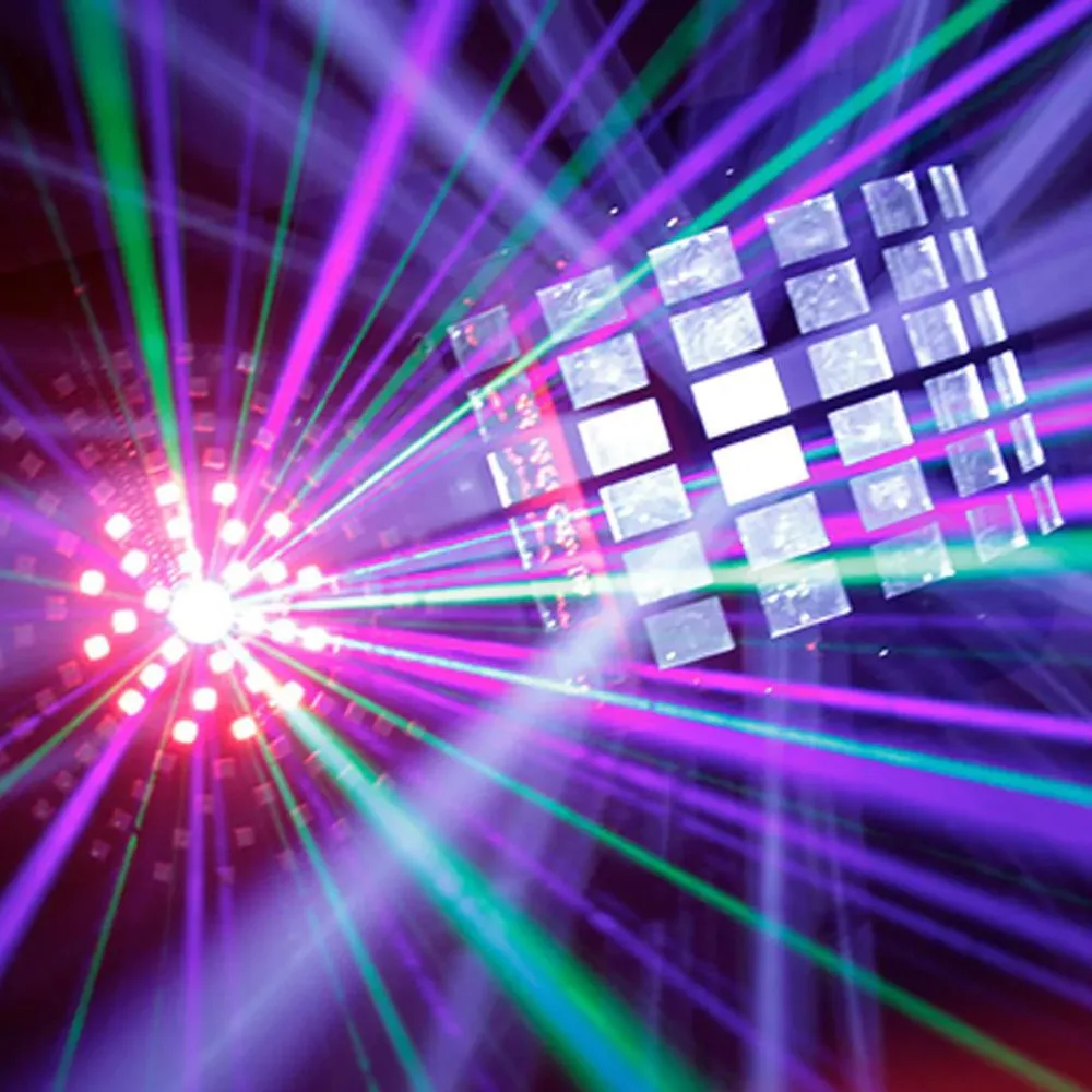 Event Lighting DERBY3 - 3-In-1 Lighting Effect: Derby, LED Strobe And Flood Light And RGB Laser