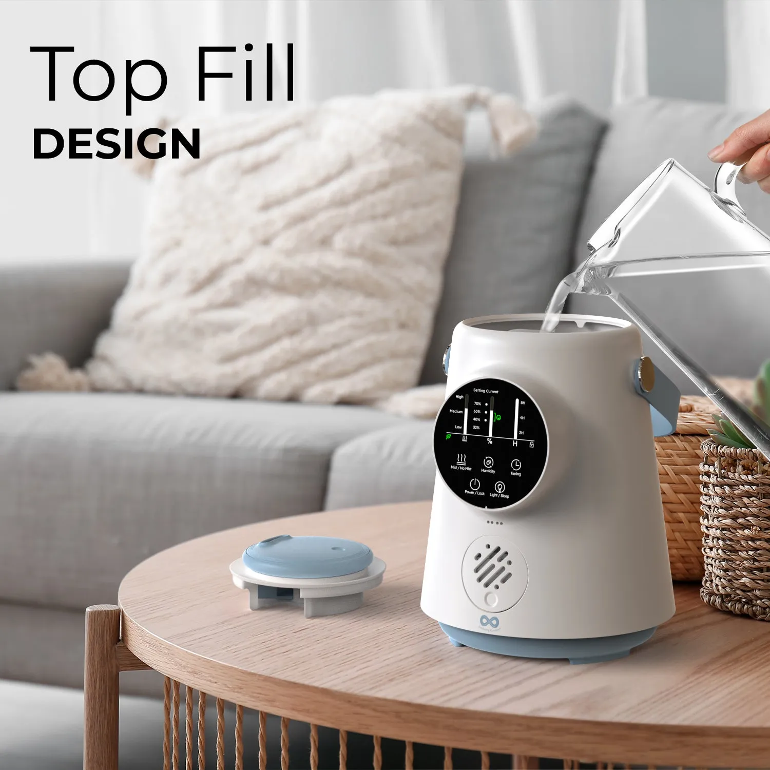 Everlasting Comfort 2.5L Top Fill Humidifier for Plants, Indoor Humidifier for Plants & Flowers, Quiet Humidifier, Easy to Clean & Fill, 20 Hour Run Time, Baby Humidifier