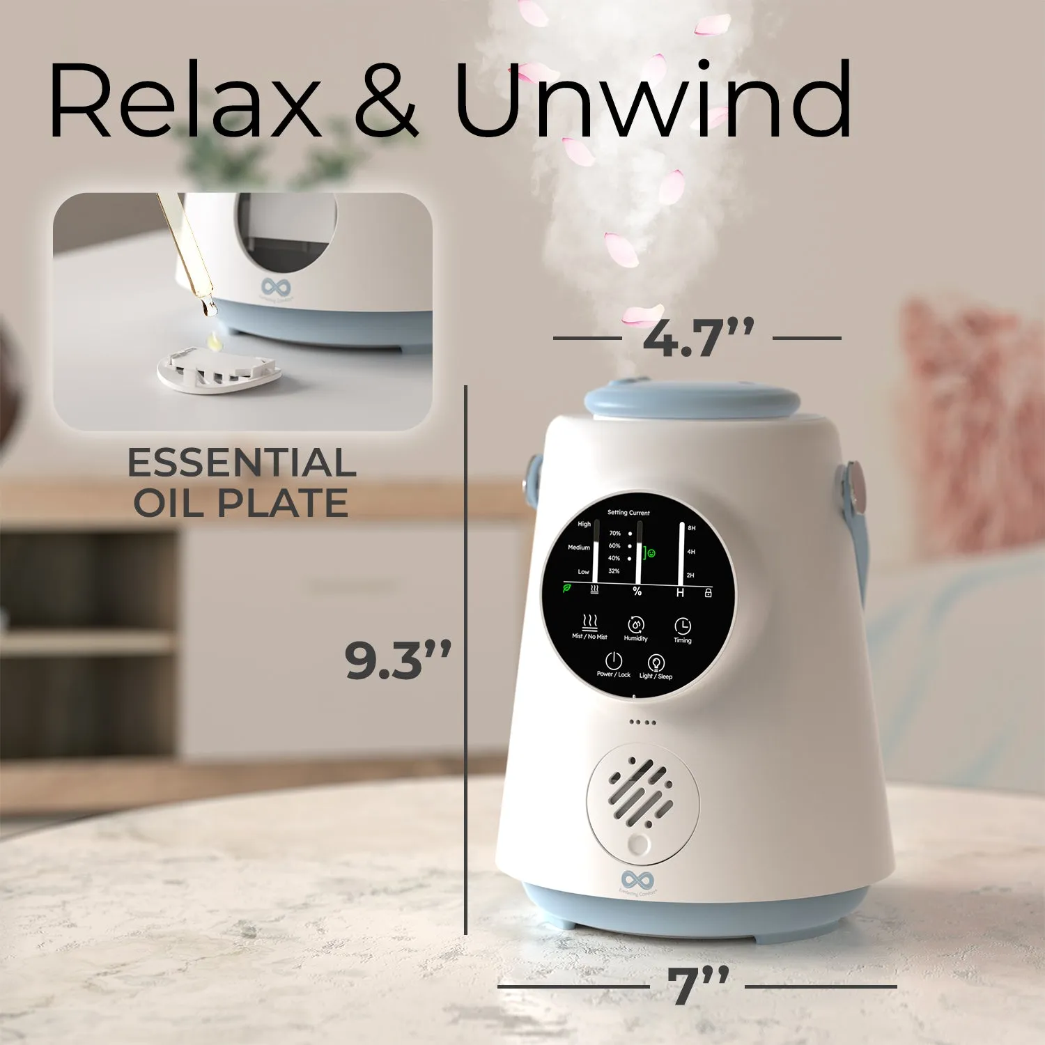 Everlasting Comfort 2.5L Top Fill Humidifier for Plants, Indoor Humidifier for Plants & Flowers, Quiet Humidifier, Easy to Clean & Fill, 20 Hour Run Time, Baby Humidifier