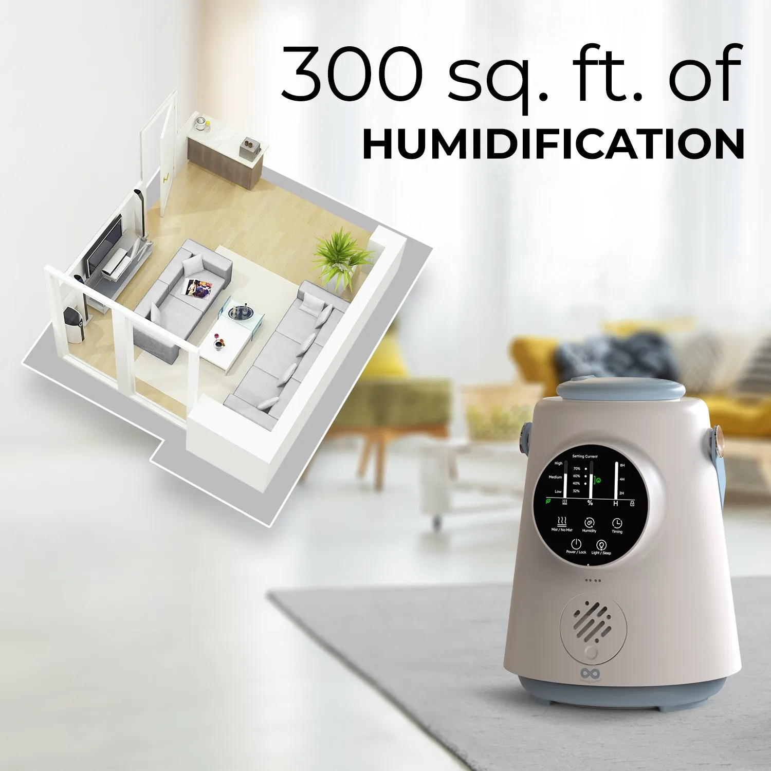 Everlasting Comfort 2.5L Top Fill Humidifier for Plants, Indoor Humidifier for Plants & Flowers, Quiet Humidifier, Easy to Clean & Fill, 20 Hour Run Time, Baby Humidifier