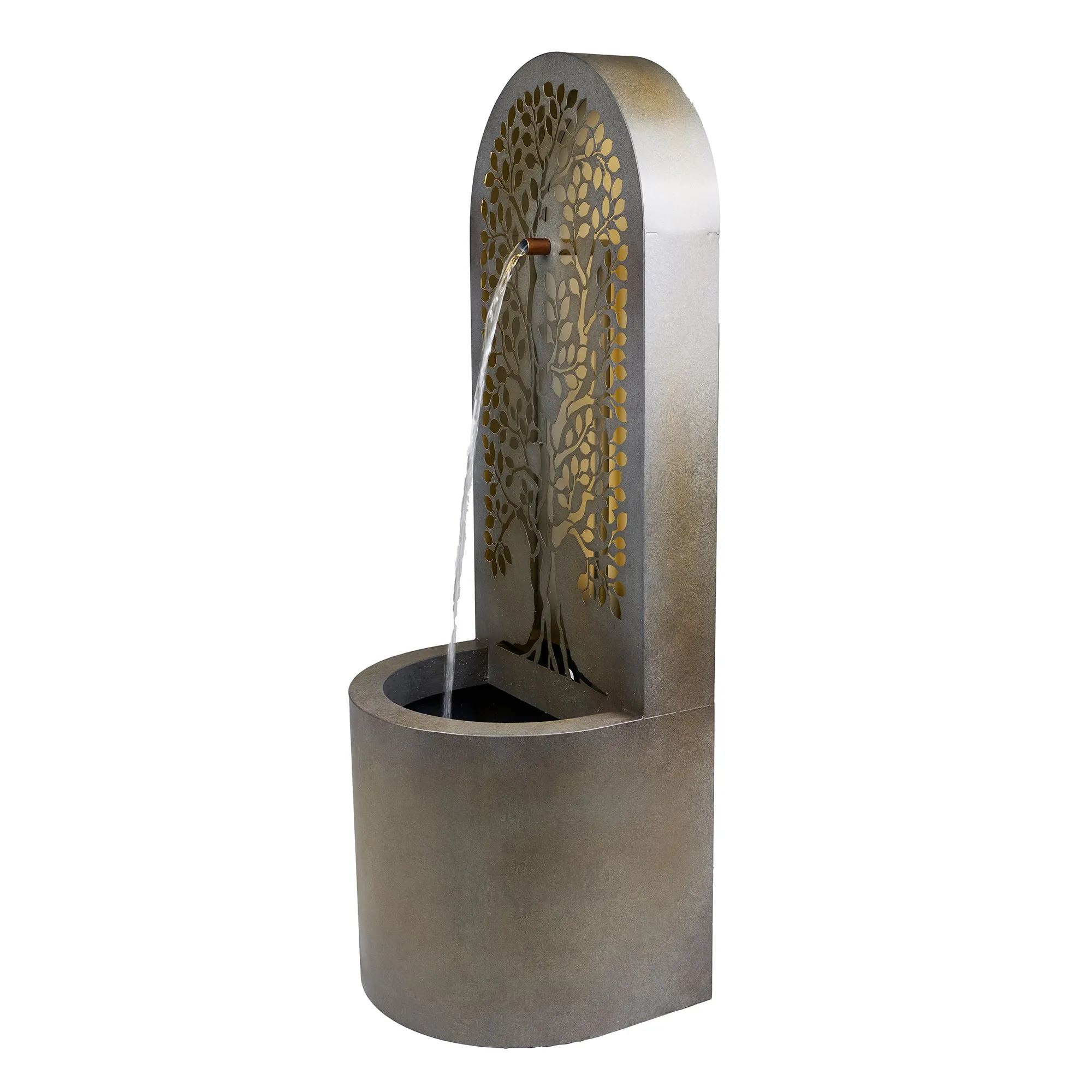 Hollow Carved Tree Fountain W/leds