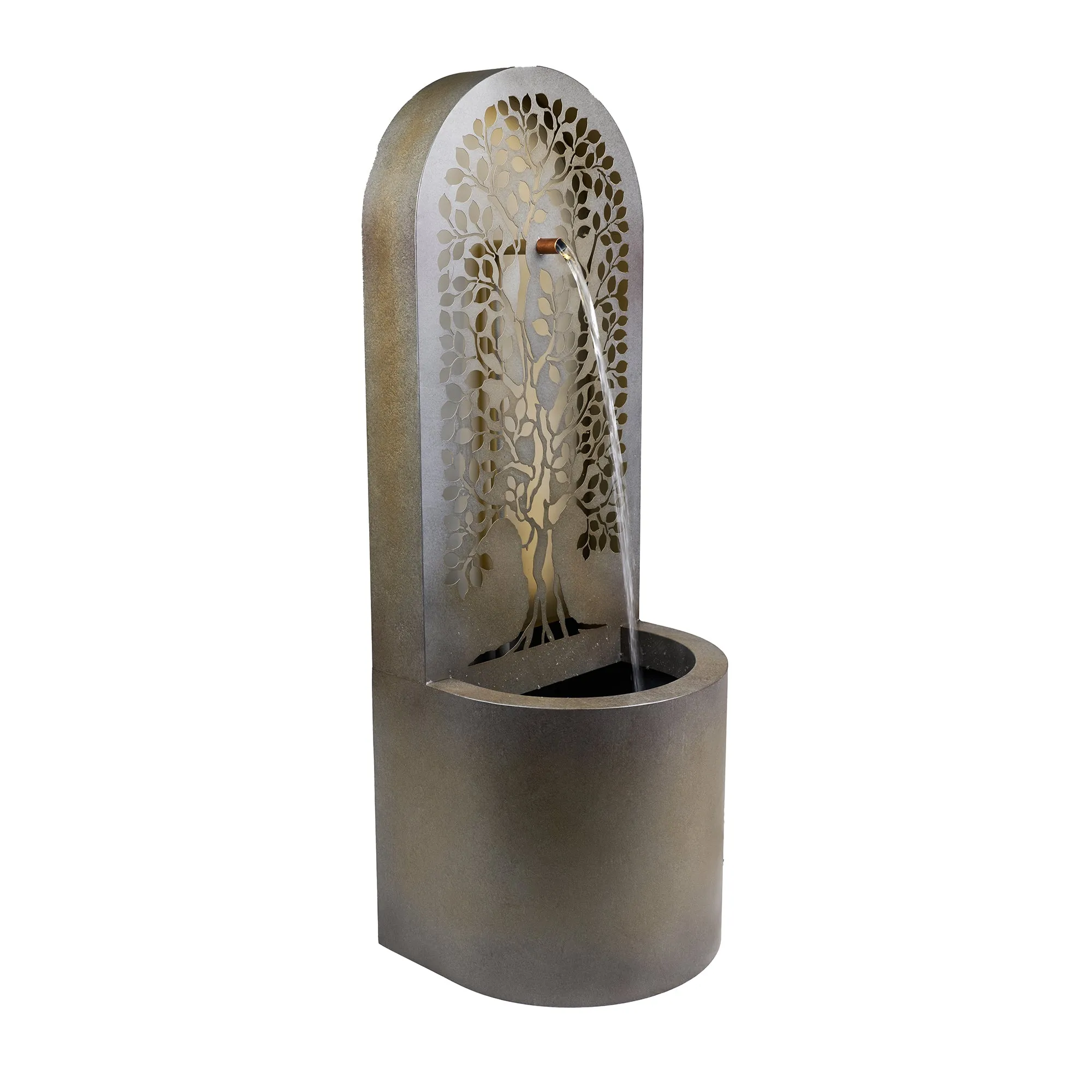 Hollow Carved Tree Fountain W/leds