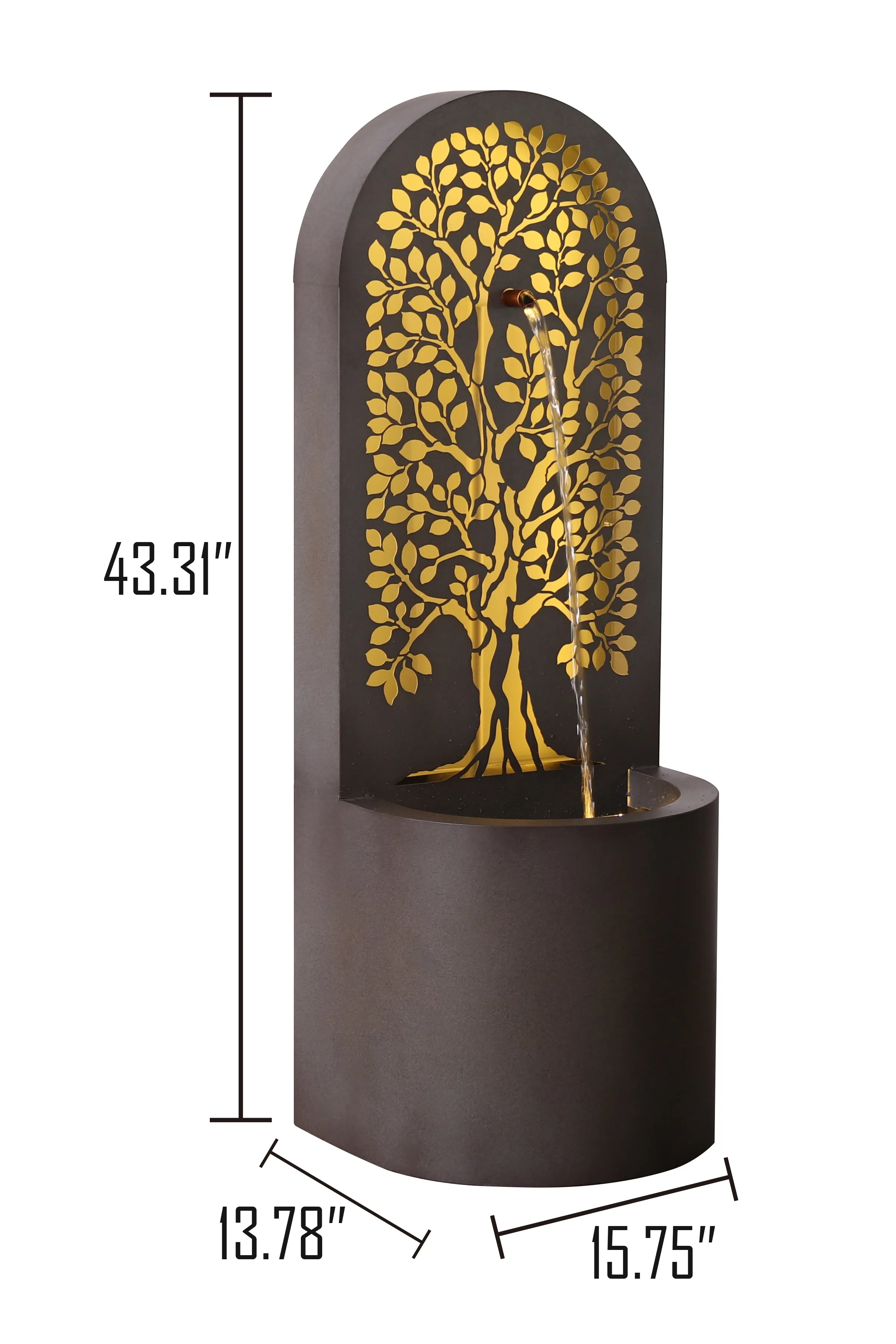 Hollow Carved Tree Fountain W/leds