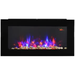 Homcom Dual-Power Electric Fireplace with LED Lights