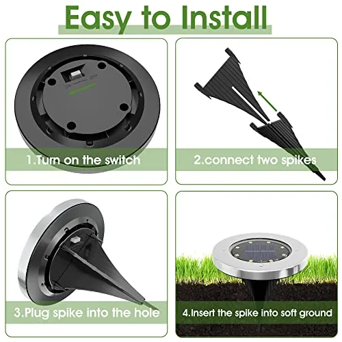 INCX Solar Lights for Outside,12 Pack Solar Lights Outdoor Waterproof, Solar Garden Lights Landscape Lighting for Patio Pathway Lawn Yard White