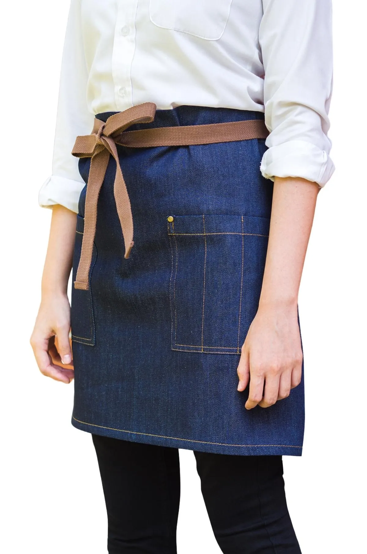 Jen Bistro Half Apron, Denim