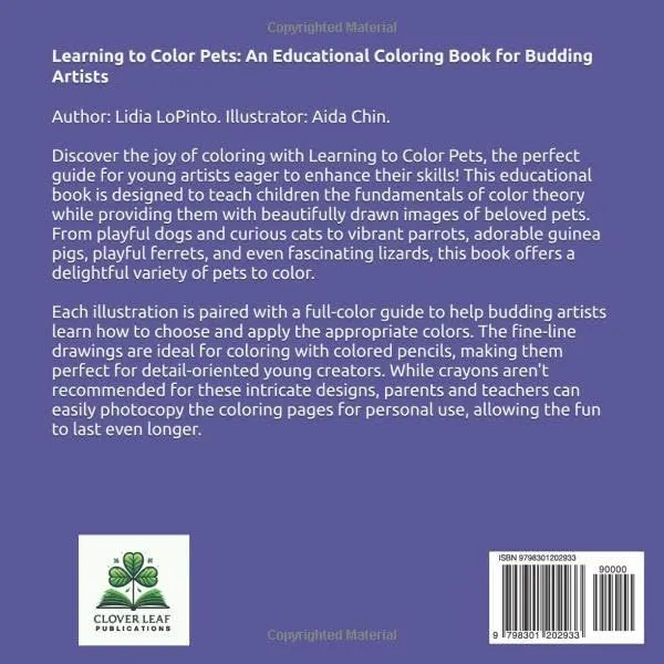 Learning to Color Pets: An Educational Coloring Book for Budding Artists