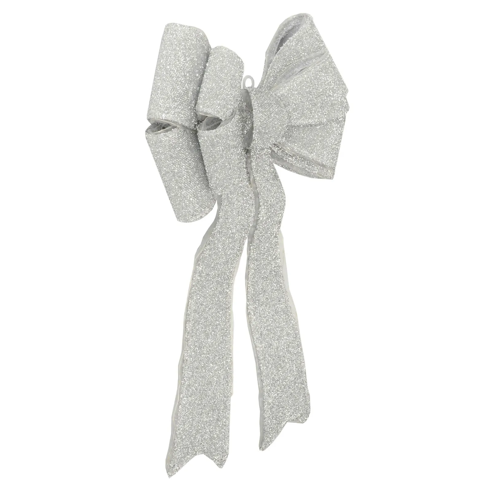 Light Up Christmas Door Bow Decoration Glitter 60cm