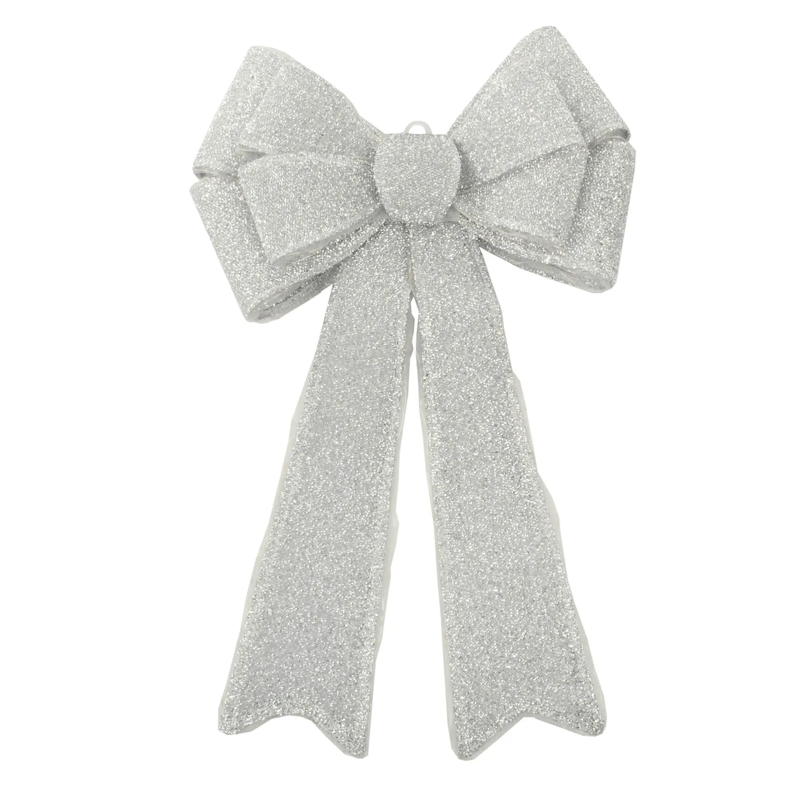 Light Up Christmas Door Bow Decoration Glitter 60cm